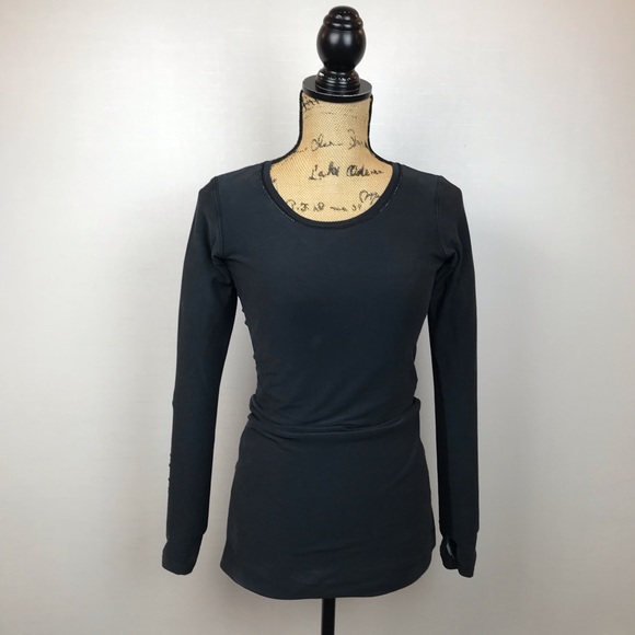 lululemon athletica Tops - Lululemon Yoga Reversible Cotton Knit Top Black